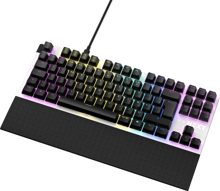 NZXT Function Tenkeyless, matt weiß, LEDs RGB, hot-swap, Gateron RED, USB, FR