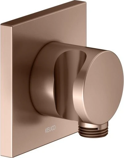 Keuco IXMO 59592 Schlauchanschluss mit Brausehalter eckig rotgold gebürstet
