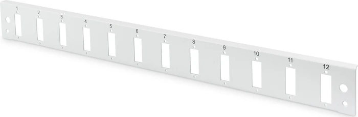 Digitus LWL/Glasfaser Spleißbox Frontblende, Schnellverschluss, grau, 12-Port, 12x SC-DX, 1HE, grau