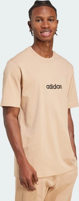 adidas Essentials Linear Single Jersey T-Shirt kurzarm warm sandstone/black (Herren)