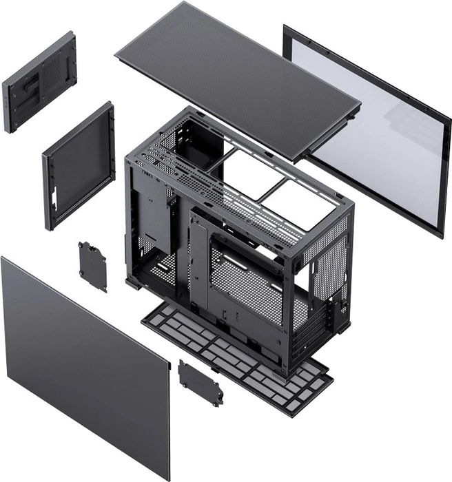 Jonsbo D31 Mesh Screen Black, schwarz, Glasfenster