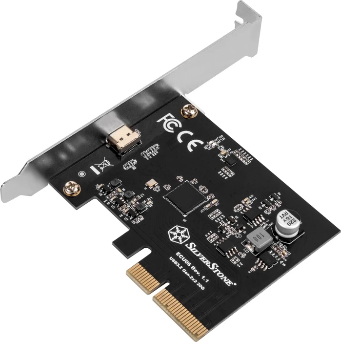 SilverStone ECU06, 1x USB-C 3.2, PCIe 3.0 x4