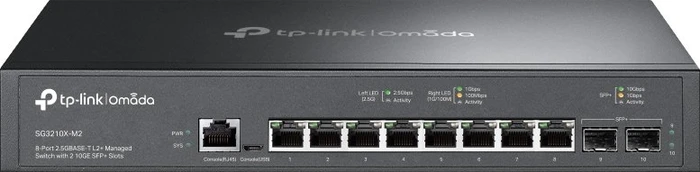 TP-Link SG3210X-M2 Rackmount 2.5G Managed Switch, 8x RJ-45, 2x SFP+