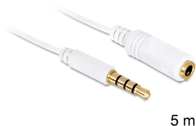 DeLOCK 3.5mm 4-Pin Klinke Verlängerungskabel weiß 5m