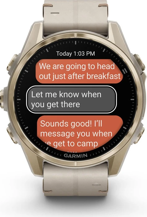 Garmin Fenix 8 43mm Sapphire soft gold/limestone leather
