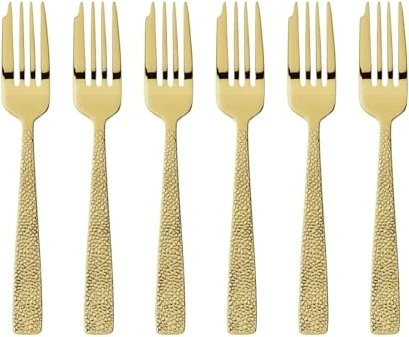 Sambonet Siena Edelstahl PVD Kuchengabel gold, 6 Stück