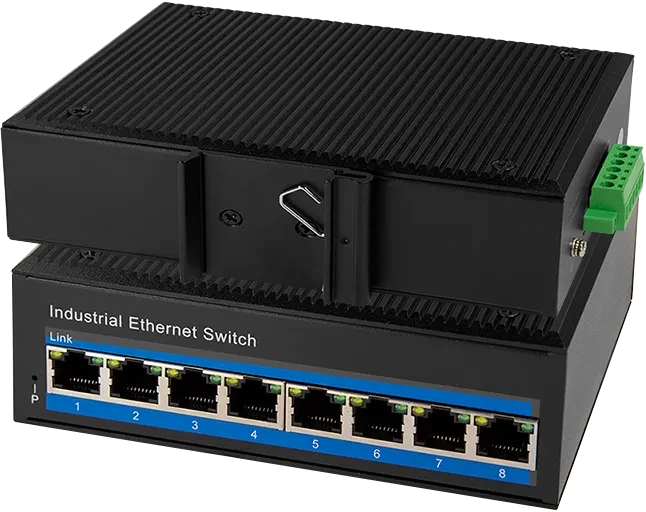 LogiLink NS200 Industrial Railmount Switch, 8x RJ-45, PoE+
