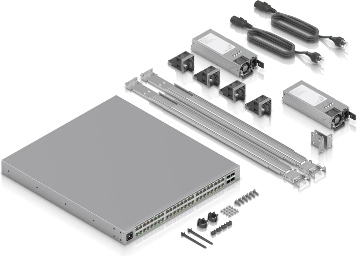 Ubiquiti Enterprise Campus 48S PoE Rackmount 2.5G Managed Stacking Switch, 48x RJ-45, 4x SFP28, 2150W PoE++