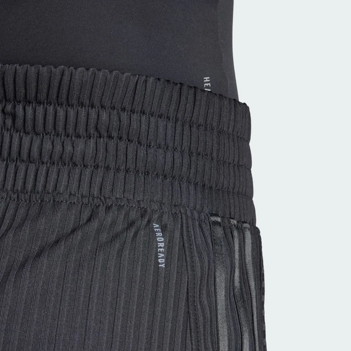 adidas Pacer All Gym Seasonal Rib High-Rise Tonal 3-Streifen Shorts schwarz (Damen)