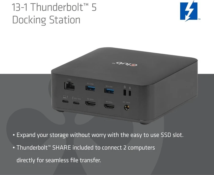 Club 3D 13-in-1 Docking Station, Thunderbolt 5 [Buchse]