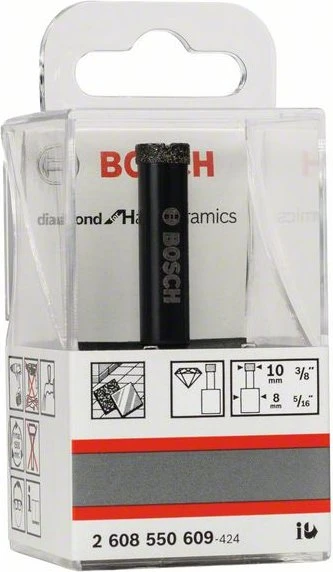 Bosch Professional Diamond for Hard Ceramics Diamant-Nasskeramikbohrer, 10x35mm, 1 Stück