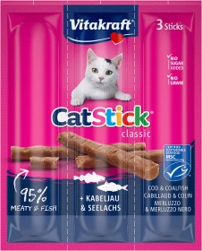Vitakraft CatStick Classic Kabeljau & Seelachs, 18g (3x 6g)