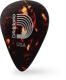 D'Addario Classic Celluloid Pick, Shell, Extra Heavy Gauge (1.25mm), 25-Pack
