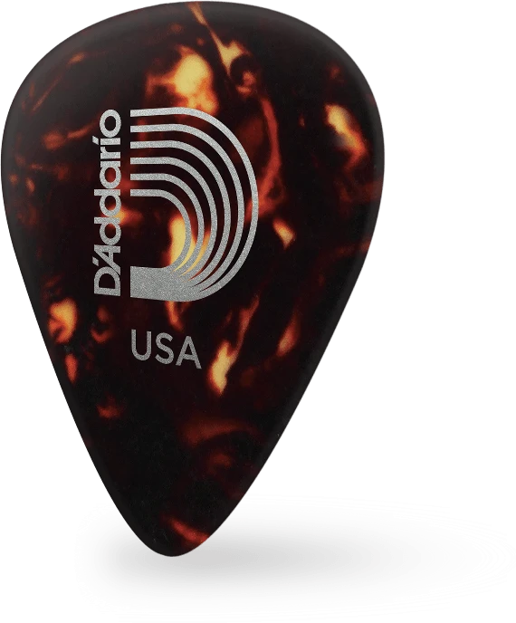D'Addario Classic Celluloid Pick, Shell, Extra Heavy Gauge (1.25mm), 25-Pack