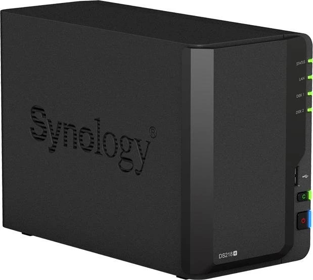 Synology DiskStation DS218+, 4GB RAM, 1x RJ-45 1000Base-T, 3x USB-A 3.0