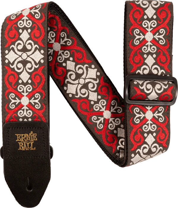 Ernie Ball Classic Jacquard Guitar Strap Red Trellis