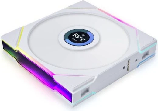 Lian Li Uni Fan TL LCD 120 RGB Reverse Blade, weiß, LED-Steuerung, 120mm, 3er-Pack