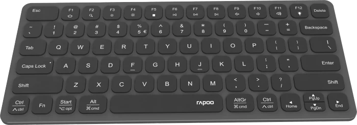 Rapoo UCK-6001 Ultraflache Tastatur, Dark Grey, mit 8-in-1 USB-C Multiport Adapter, USB, DE