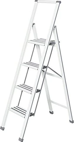 Wenko Aluminium Haushaltsleiter, 4 Stufen