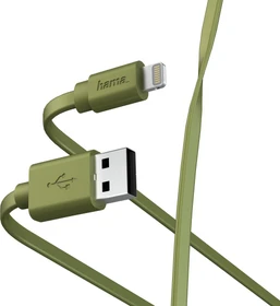Hama Lade-/Datenkabel Flat USB-A/Lightning 1.0m grün