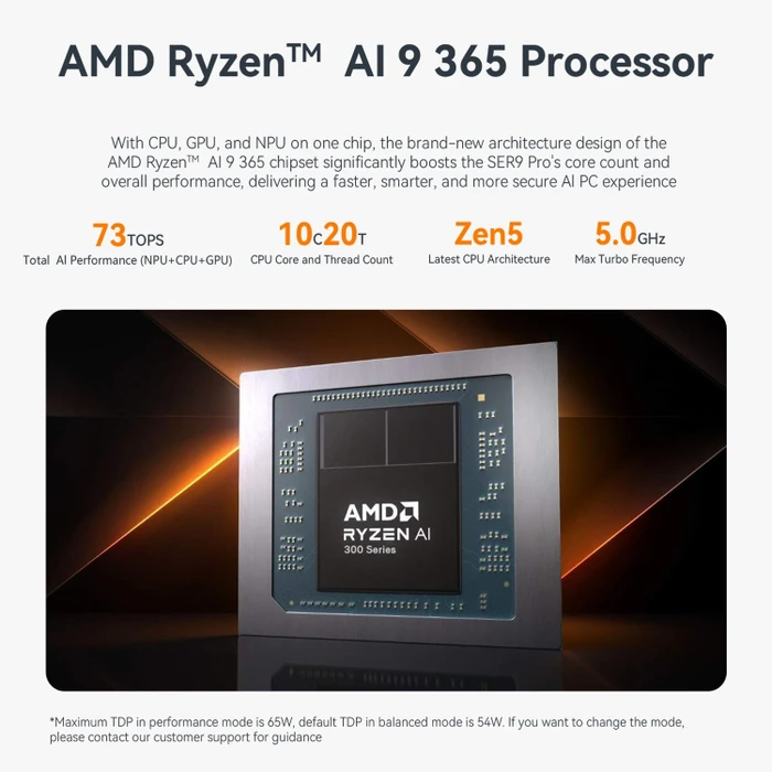 Beelink SER9 Pro, Frost Silver, Ryzen AI 9 365, 32GB RAM, 1TB SSD