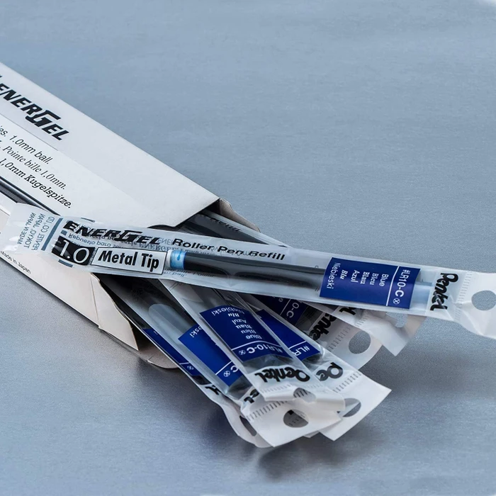 Pentel EnerGel Roller Pen LR10-CX Tintenrollermine 0.5mm (1mm Ball) blau, 12er-Pack