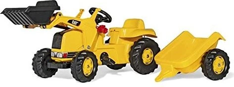 rolly toys rollyKid CAT Trettraktor mit Frontlader und Anhänger gelb