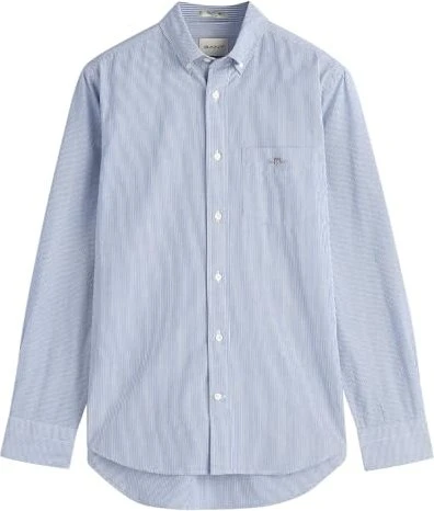 Gant Regular Fit Classic Banker Stripe Popeline Hemd langarm college blue (Herren)