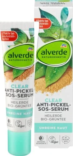 Alverde Clear Heilerde Bio-Grüner-Tee Anti-Pickel SOS-Serum, 15ml