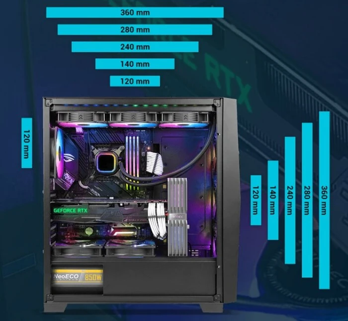 Antec Dark League Dark Fleet DF800, Glasfenster