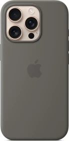 Apple Silikon Case mit MagSafe für iPhone 16 Pro steingrau