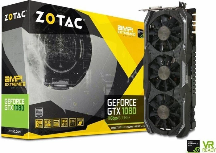 Zotac GeForce GTX 1080 AMP Extreme+, 8GB GDDR5X, DVI, HDMI, 3x DP