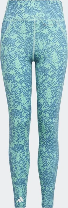 adidas Aeroready Animal-Print Optime High-Rise Pocket Hose 7/8 easy green/blue fusion/white (Junior)