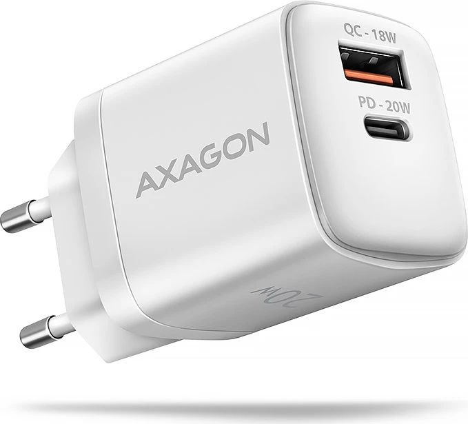 Axagon ACU-PQ20W PD3.0 & QC4+ 2x OUTPUTS Wall Charger 20W weiß