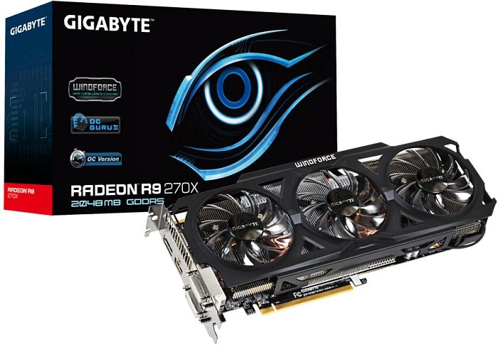 GIGABYTE Radeon R9 270X Windforce 3X OC, 2GB GDDR5, 2x DVI, HDMI, DP
