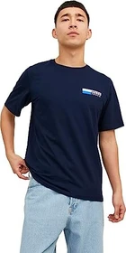 Jack & Jones Logo T-Shirt kurzarm navy balzer/print:play 4 (Herren)