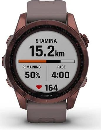 Garmin Fenix 7S Sapphire Solar dark bronze titanium/shale grey