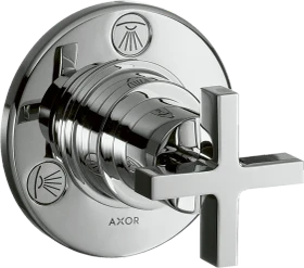 Hansgrohe Axor Citterio Ab- und Umstellventil Trio/ Quattro Unterputz mit Kreuzgriff chrom