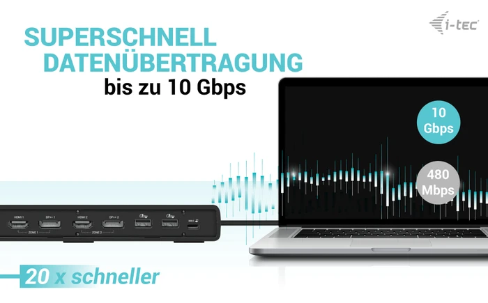 i-tec Dual Display Docking Station Gen2 (EU), USB-C 3.1 [Buchse]