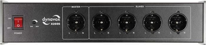 Dynavox HiFi-Steckdosenleiste X2000 mit Master-Slave-Funktion, 5-fach, 1.5m, silber/schwarz