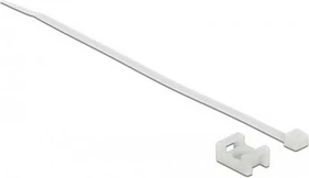 DeLOCK Schraubhalter 15x10mm mit Kabelbinder, 3.6mm, 200mm, weiß, 10 Stück