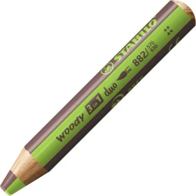 STABILO Woody 3in1 Duo Wachsmalstift hellgrün/braun, 5er-Pack