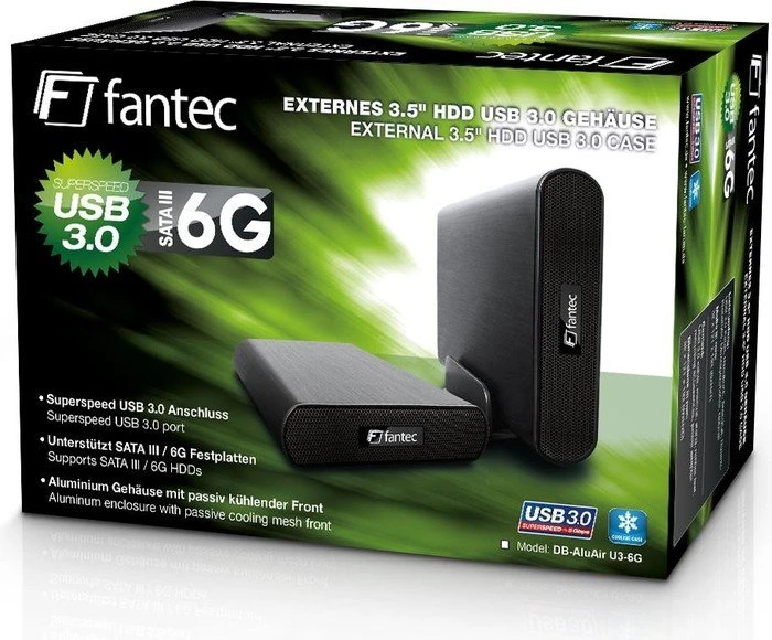 Fantec AluAir U3-6G schwarz, USB-B 3.0