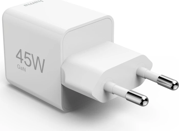Hama GaN Schnellladegerät Super-Mini, USB-C, 1x USB-C, 45W, weiß