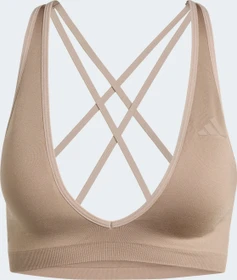 adidas Workout Essentials Knit Light Support Sport-BH chalky brown (Damen)