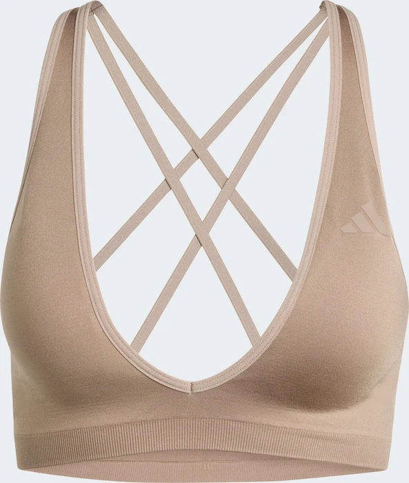 adidas Workout Essentials Knit Light Support Sport-BH chalky brown (Damen)