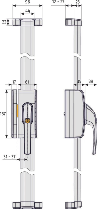 ABUS FOS650 B AL0089 braun, Fenster-Stangenschloss