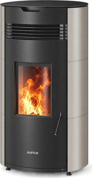 Justus Norta Pellet-Kaminofen Stahl schwarz/taupe