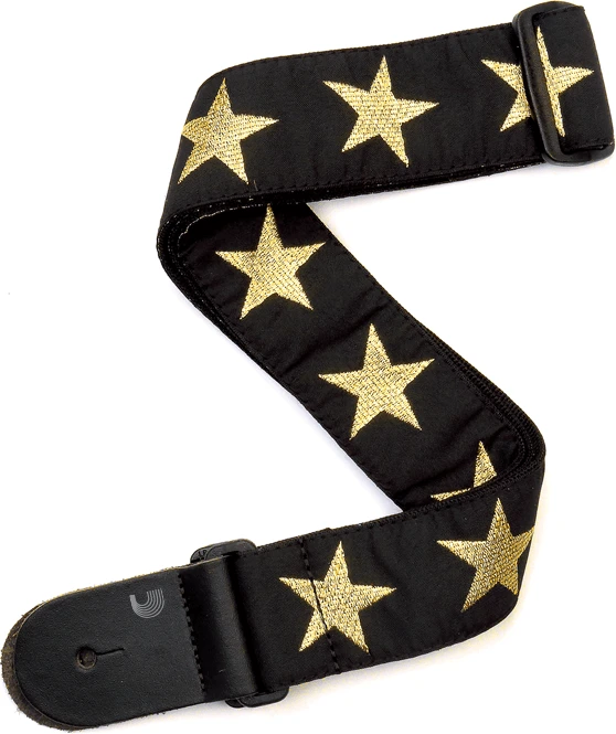 D'Addario Nylon Woven Guitar Strap Gold Star