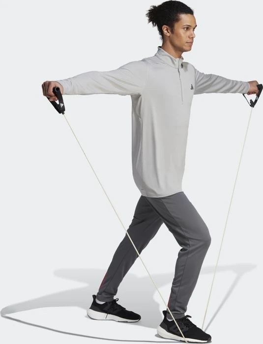 adidas Train Essentials Seasonal Woven Trainingshose lang grey five/better scarlet (Herren)